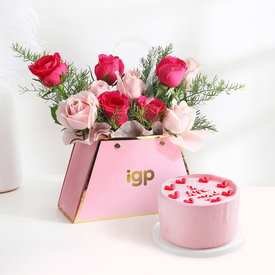 Pink Surprise Flowers Bouquet Online Delivery | Florella