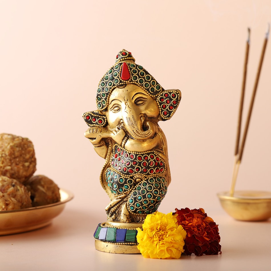 Brass Bal Ganesha Idol: Gift/Send Home and Living Gifts Online ...