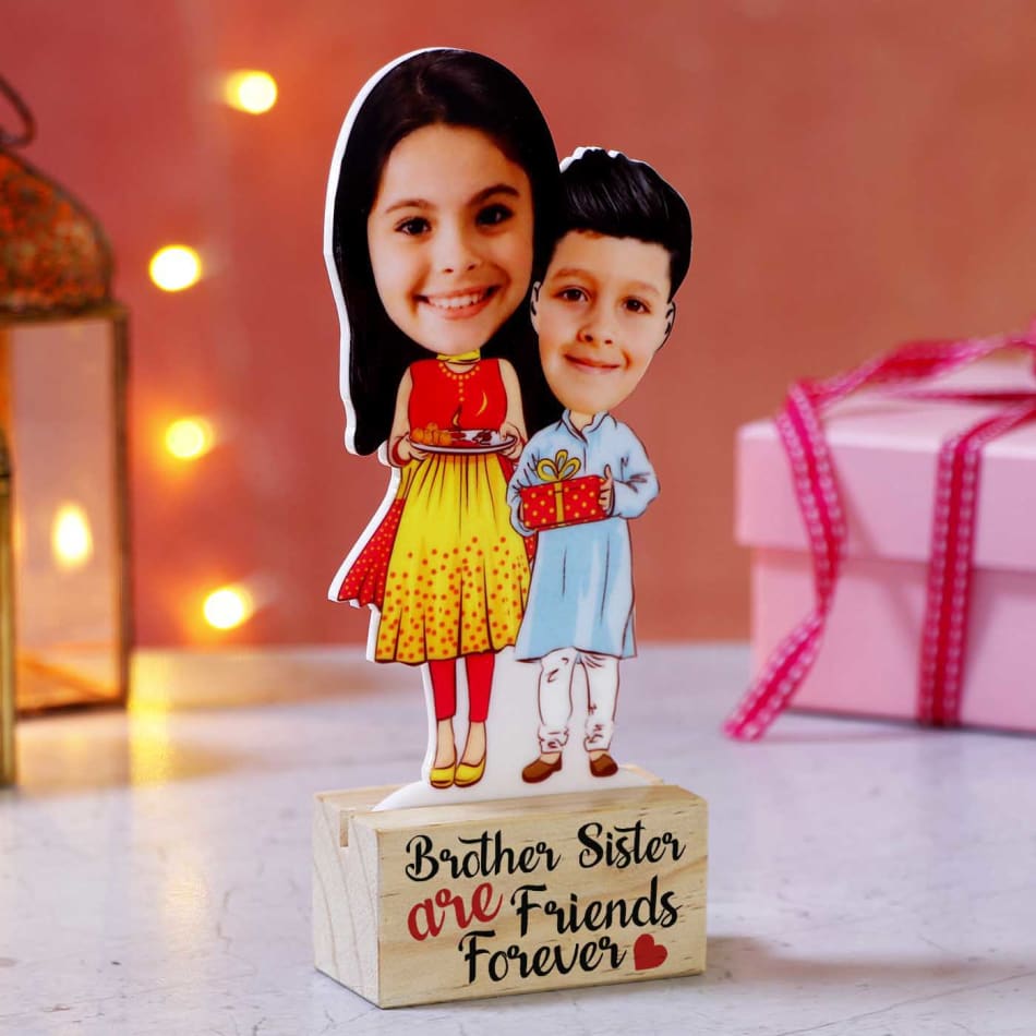 Buy ZOCI VOCI Rakshabandhan Gifts Personalized Toony Caricatures, Best  Rakhi Gift for Brother, Sister, Cousins