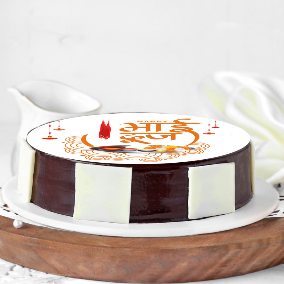 Mix Roses with Chocolate Cake and Fruits Bhai Dooj Combo @ Best Price |  Giftacrossindia