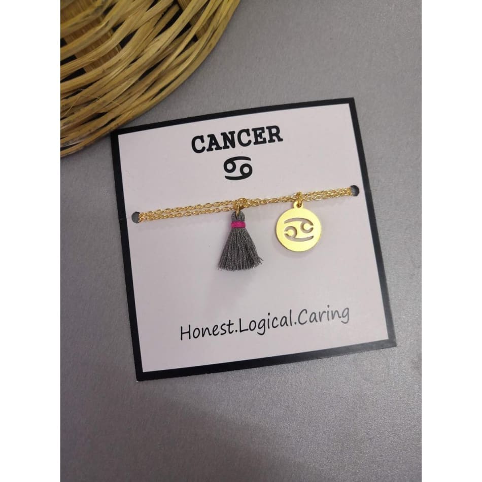 Cancer Hematite Leather Bracelet | Earthbound Trading Co.