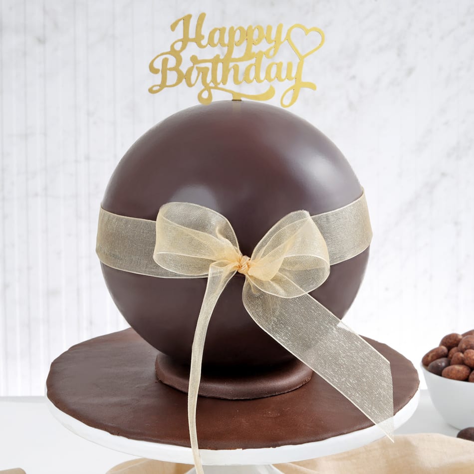 Bigwishbox Chocolate Pinata Cake 1 Kg Sphere Shape | Chocolate Cake Inside  | Birthday Cake | Surprise Smash Cake | Next day Delivery : Amazon.in:  Grocery & Gourmet Foods