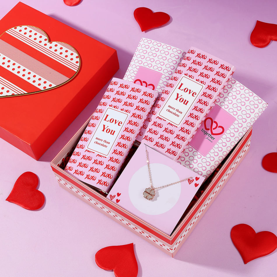 Buy eCraftIndia Heart Shaped Valentine Gift Box Set with White Teddy and  Red Flowers Online at Best Prices in India - JioMart.