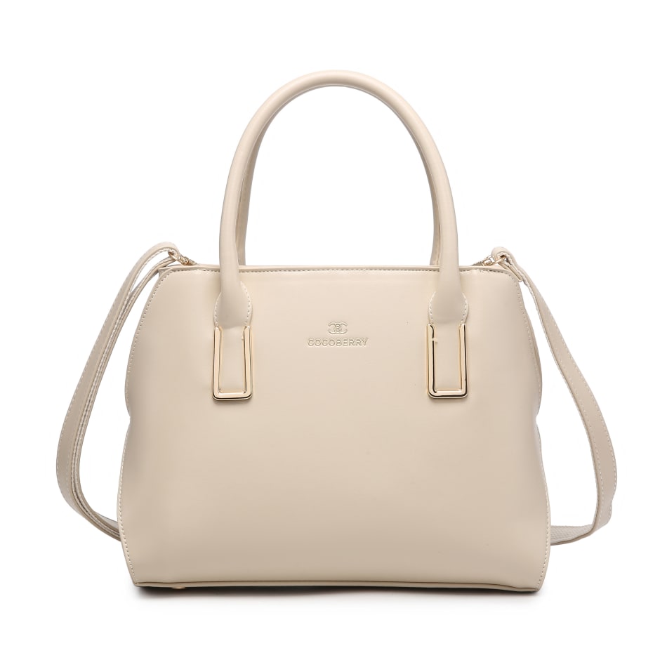 p classic handbag with detachable strap champagne white 263744 m