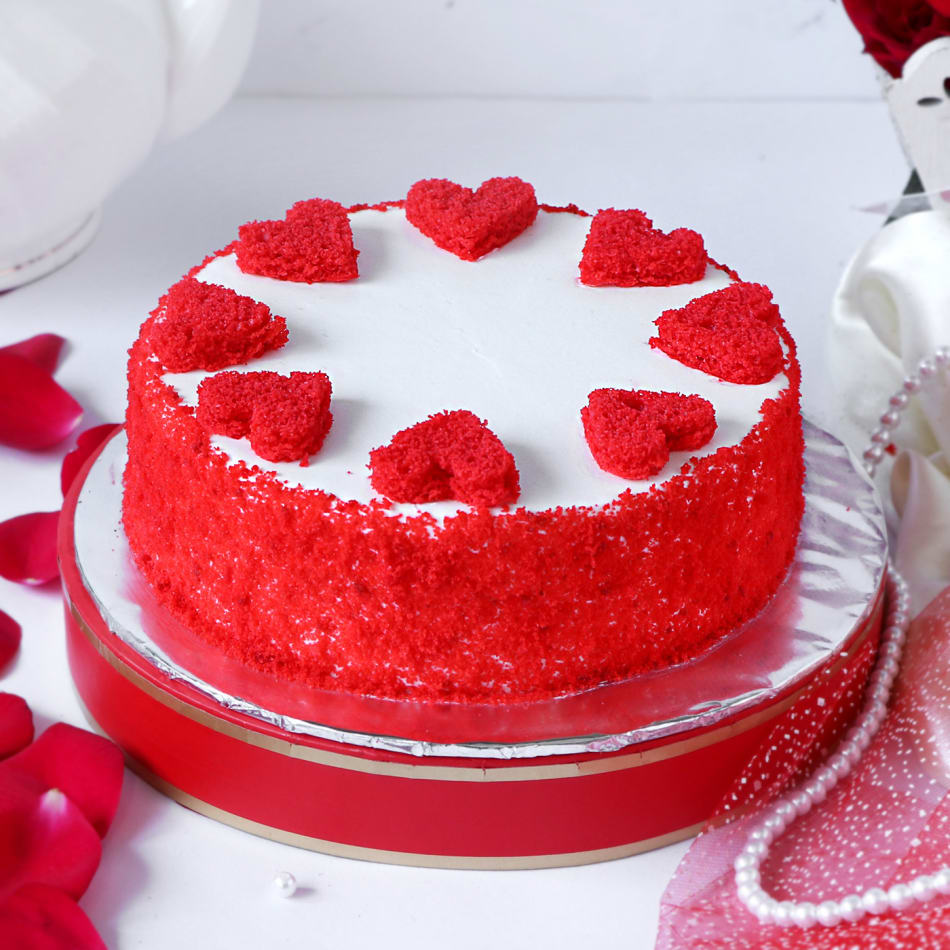 Buy/Send Red Velvet Fresh Cream Cake 1kg Online- FNP