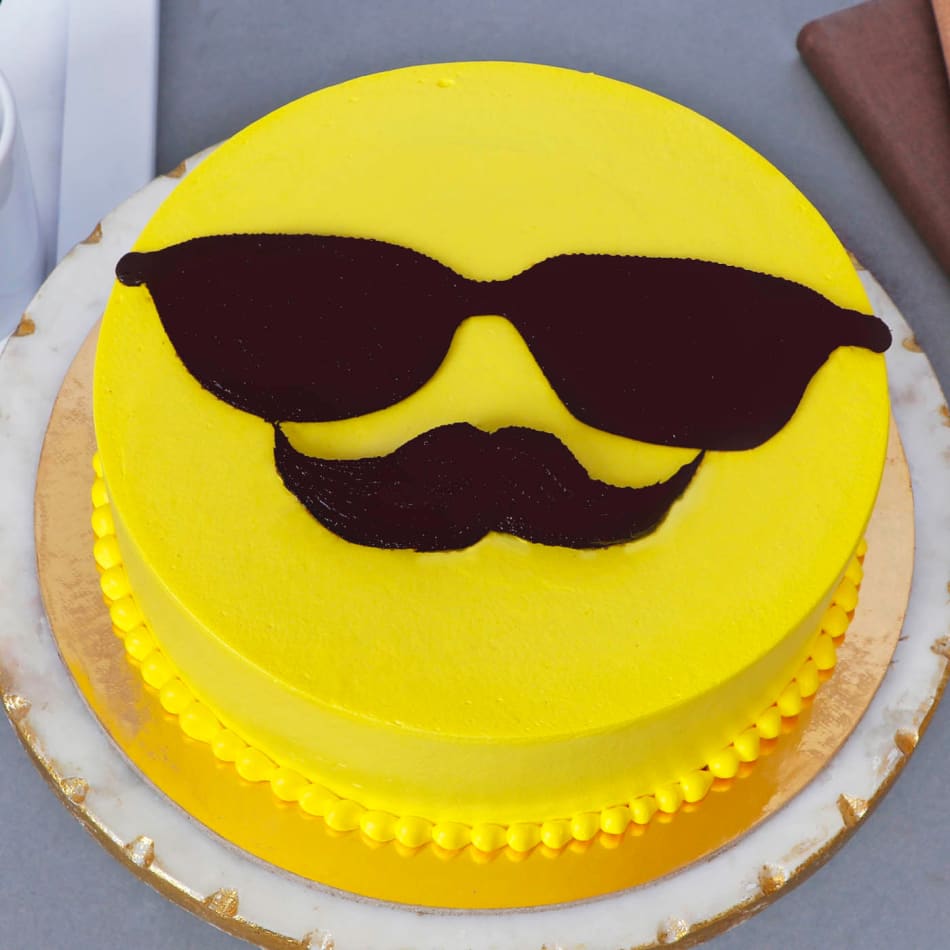 Cool Mustache Theme Cake Half Kg : Gift/Send Father's Day Gifts ...