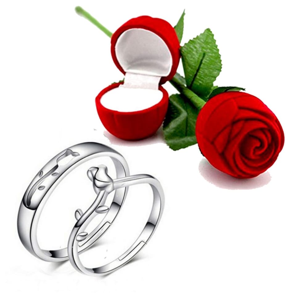 Love Rose Ring Gift Wedding Concept Text Love With Wedding Rings