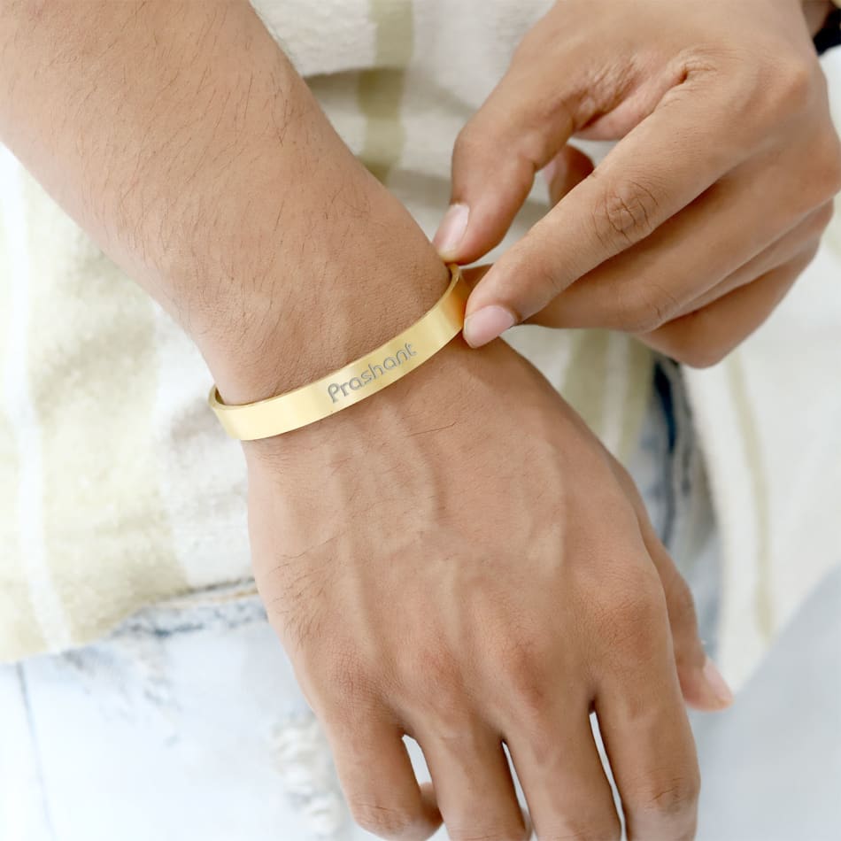 Kids Signature Classic Engravable ID Bracelet – Baby Gold