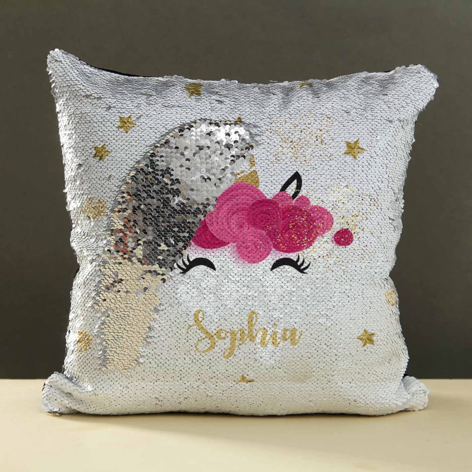 Unicorn pillows with sequins 2025