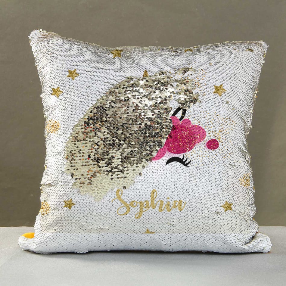 Unicorn sequin pillow personalized 2025