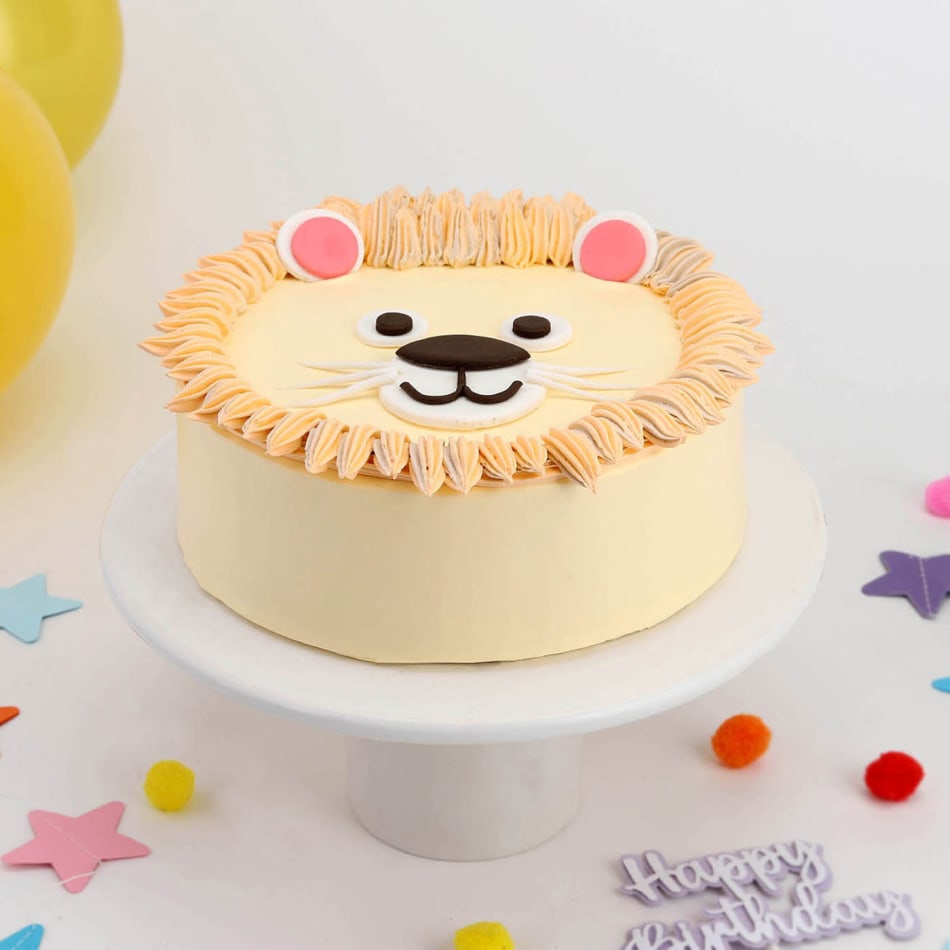 How To Make Half Birthday Cake /Easy Handmade Topper/ Lion Theme /Cakes  Decor By fiza - YouTube