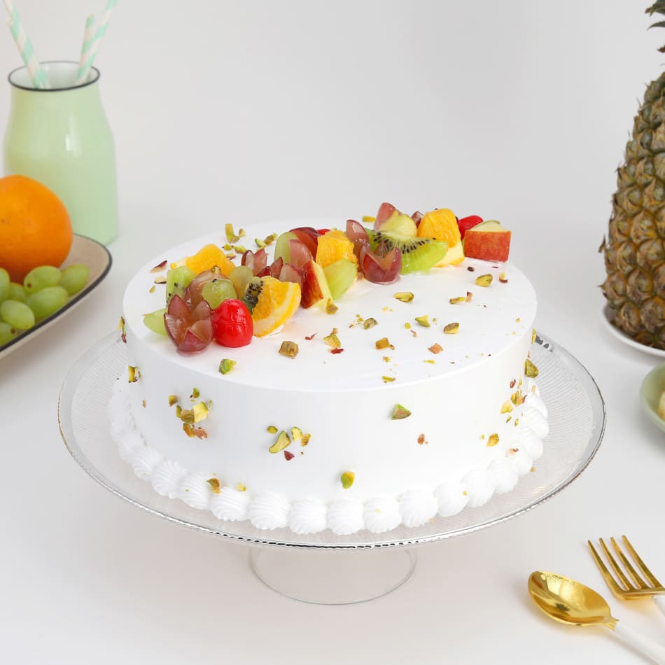 Two Tier Fruit Theme Cake | Fruit Theme Birthday Cake | 2D Fruit Cake –  Liliyum Patisserie & Cafe