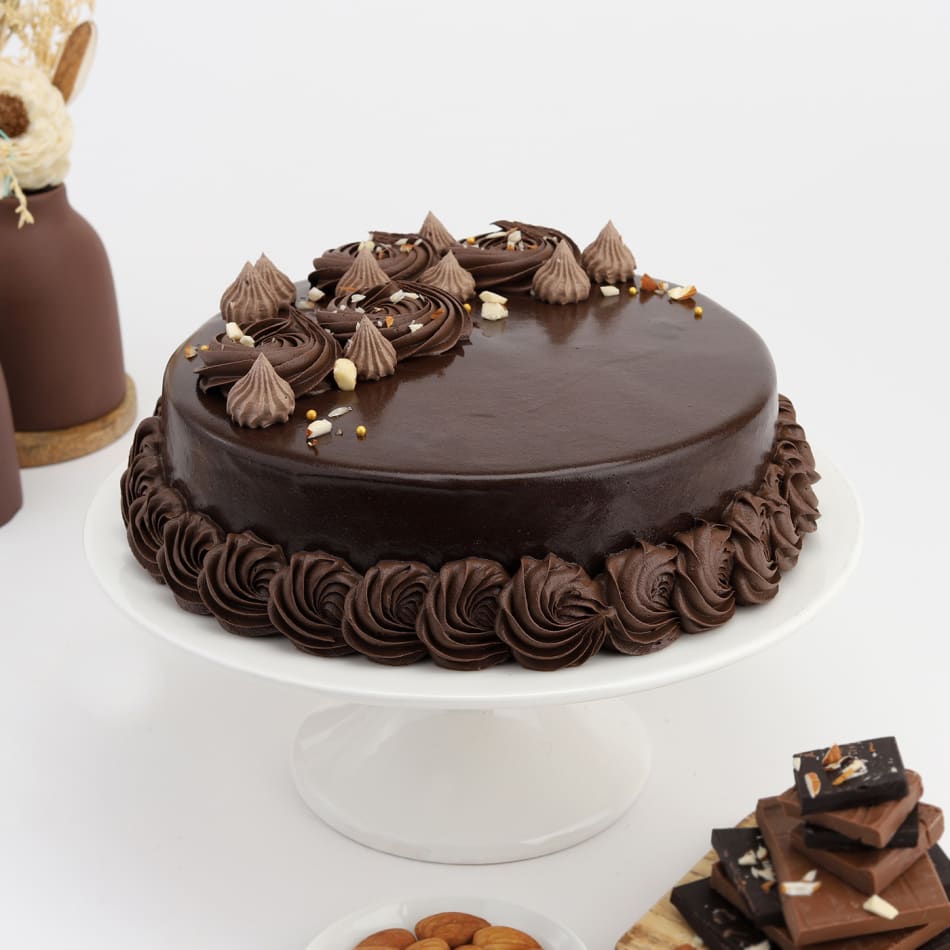 Anniversary Floral Truffle Cake- 1 Kg – Simla Sweets