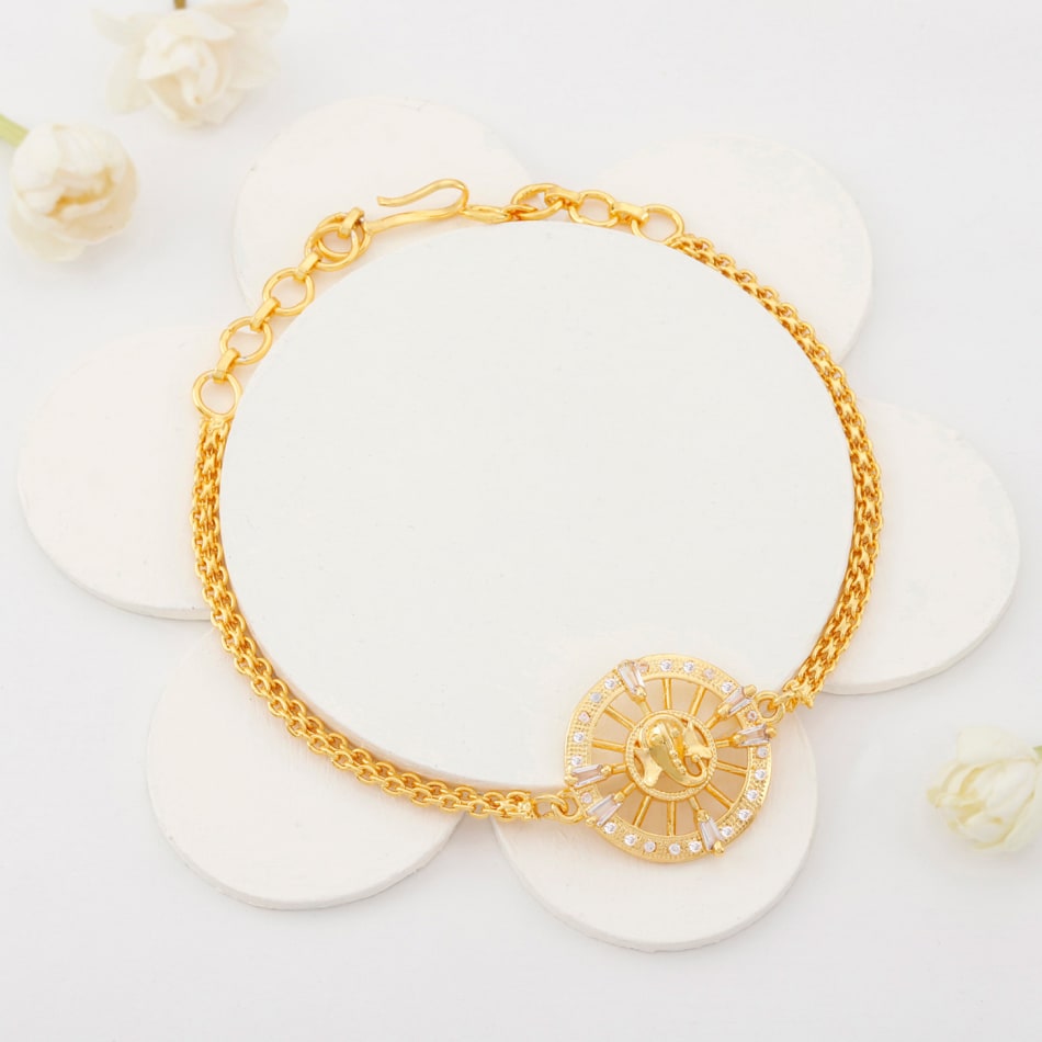 Buy/Send Divine Ganesha Bracelet Rakhi Online IGP JVS1206696 - Main Image
