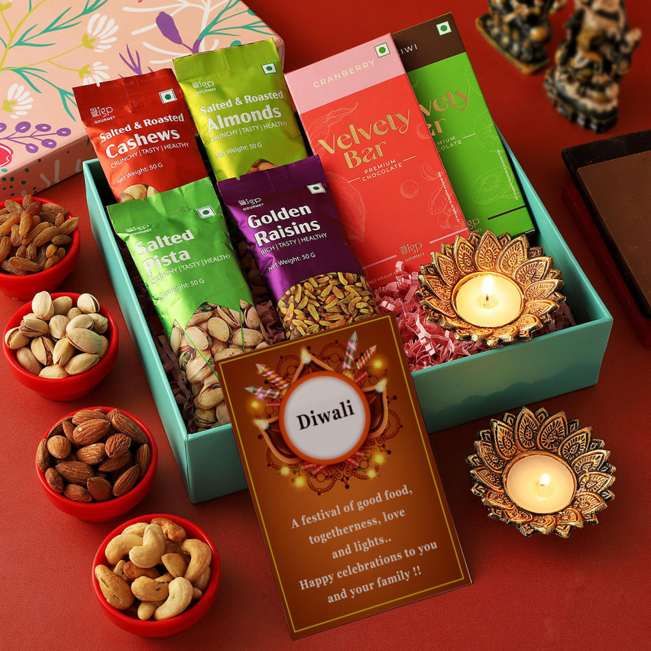 Dry Fruits And Chocolates Diwali Gift Box: Gift/Send QFilter Gifts Online  J11146621 |IGP.com