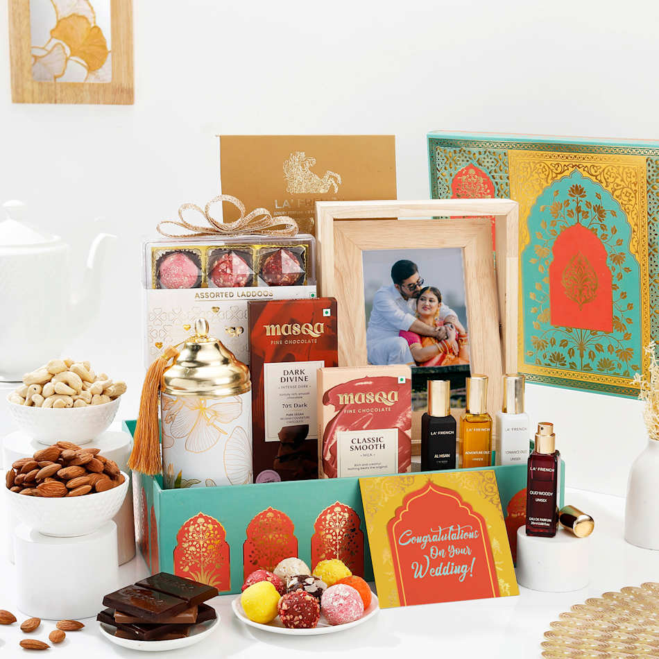 Buy/Send Eternal Bliss Personalized Wedding Gift Hamper Online