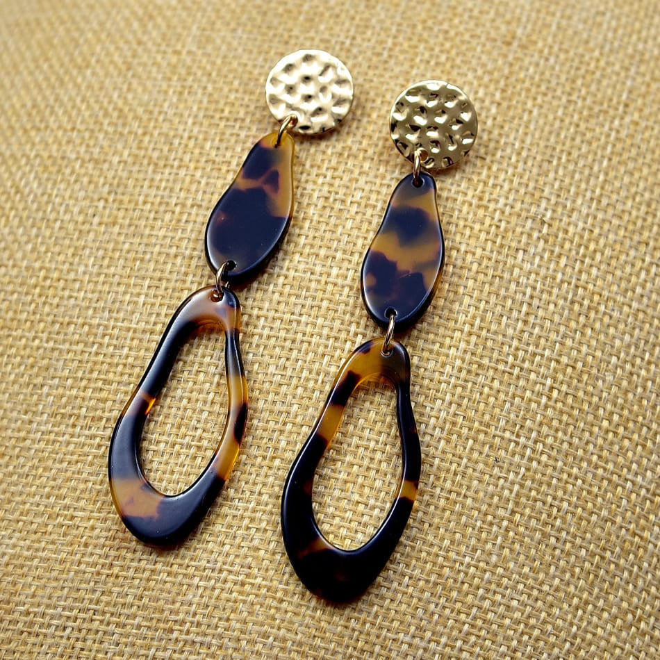 Fleur De Lis Animal Print Gold Earrings | VivaLife Jewelry