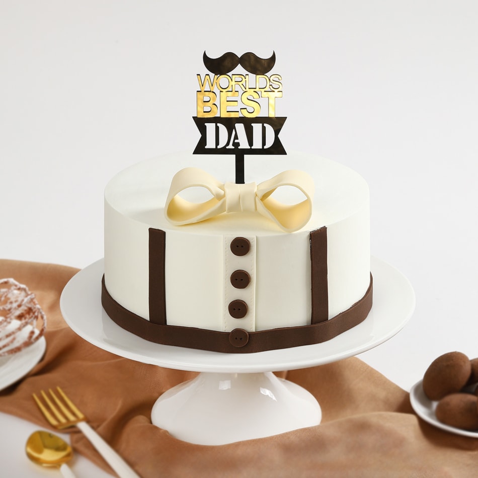 Black Suit Tie Cake Decor for Men/Boy,Best Dad Ever Star Cake Topper for  Birthday/Father's Day Party Supplies : Buy Online at Best Price in KSA -  Souq is now Amazon.sa: Grocery