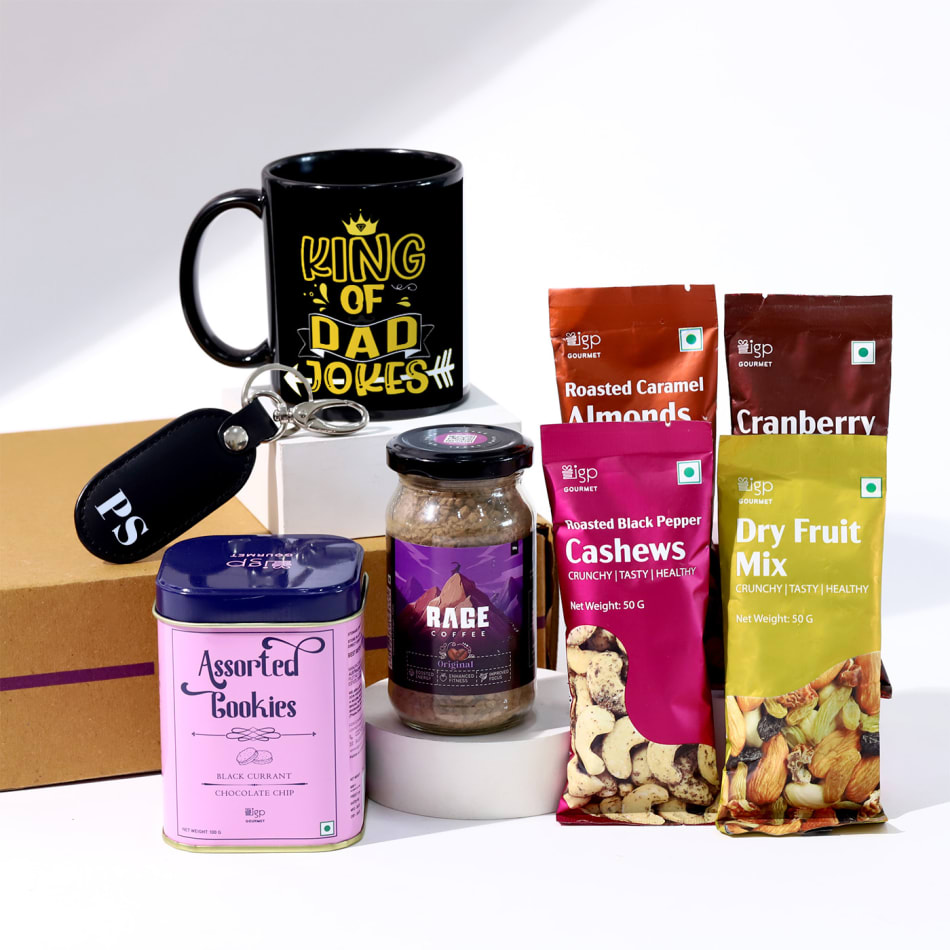 Father's Day Personalized Caffeine Boost Nutty Delight Hamper