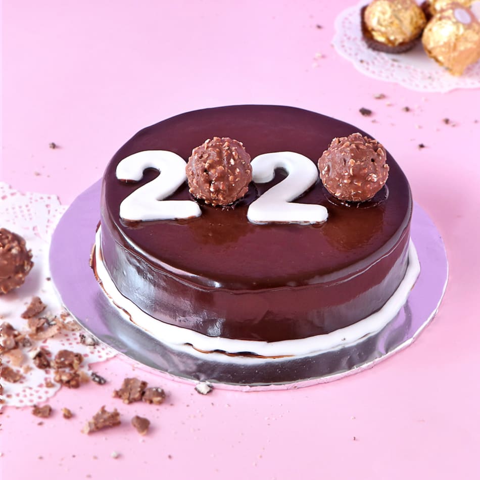 New Year 2022 Chocolate Cake | Buy Happy New Year Cake