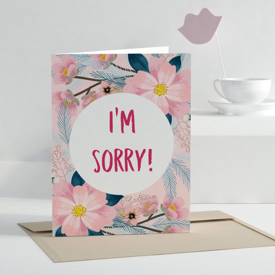 Floral Personalized I'm Sorry Greeting Card: Gift/Send Old Pers ...