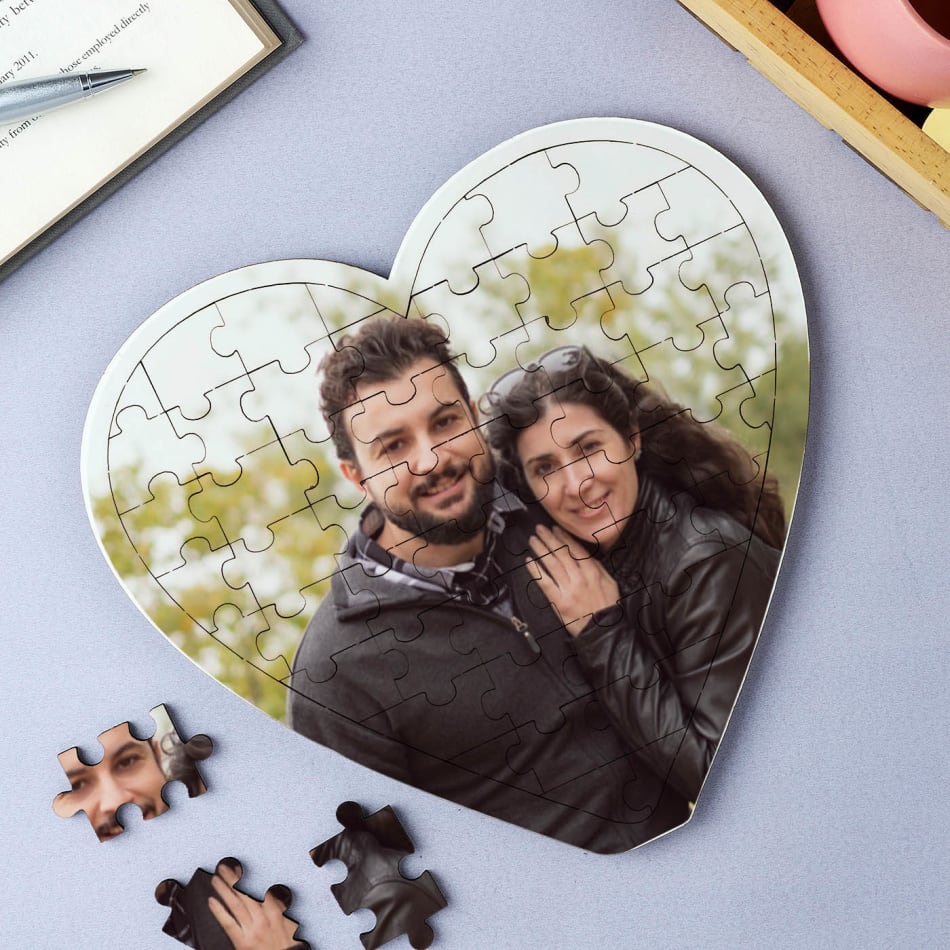 Forever Love Personalized Wooden Jigsaw Heart Puzzle: Gift/Send Home and Living Gifts Online M11149085 |IGP.com