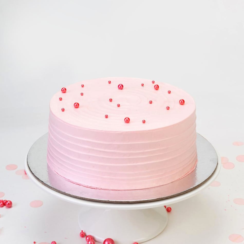Homemade pink birthday cake decorated with berries: strawberries,  blueberries and red currant. food concept. girl birthday | CanStock