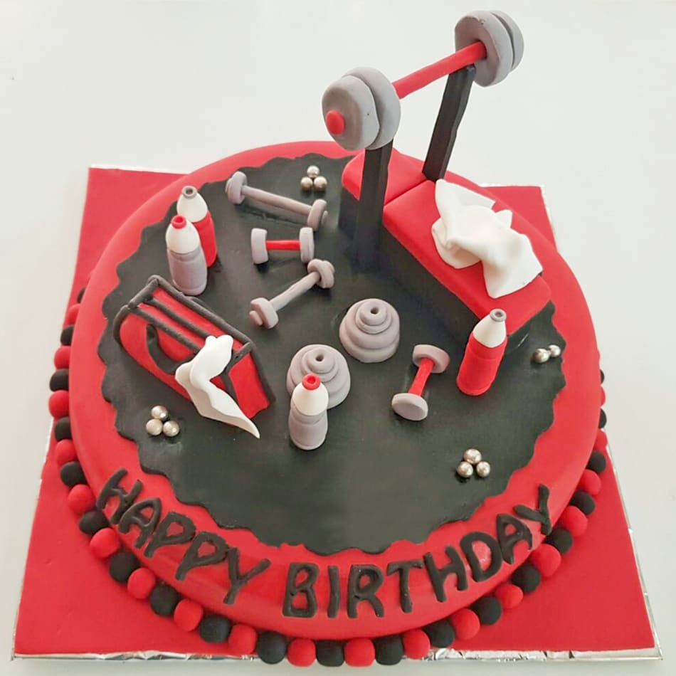 Gym theme cake by Creme Castle