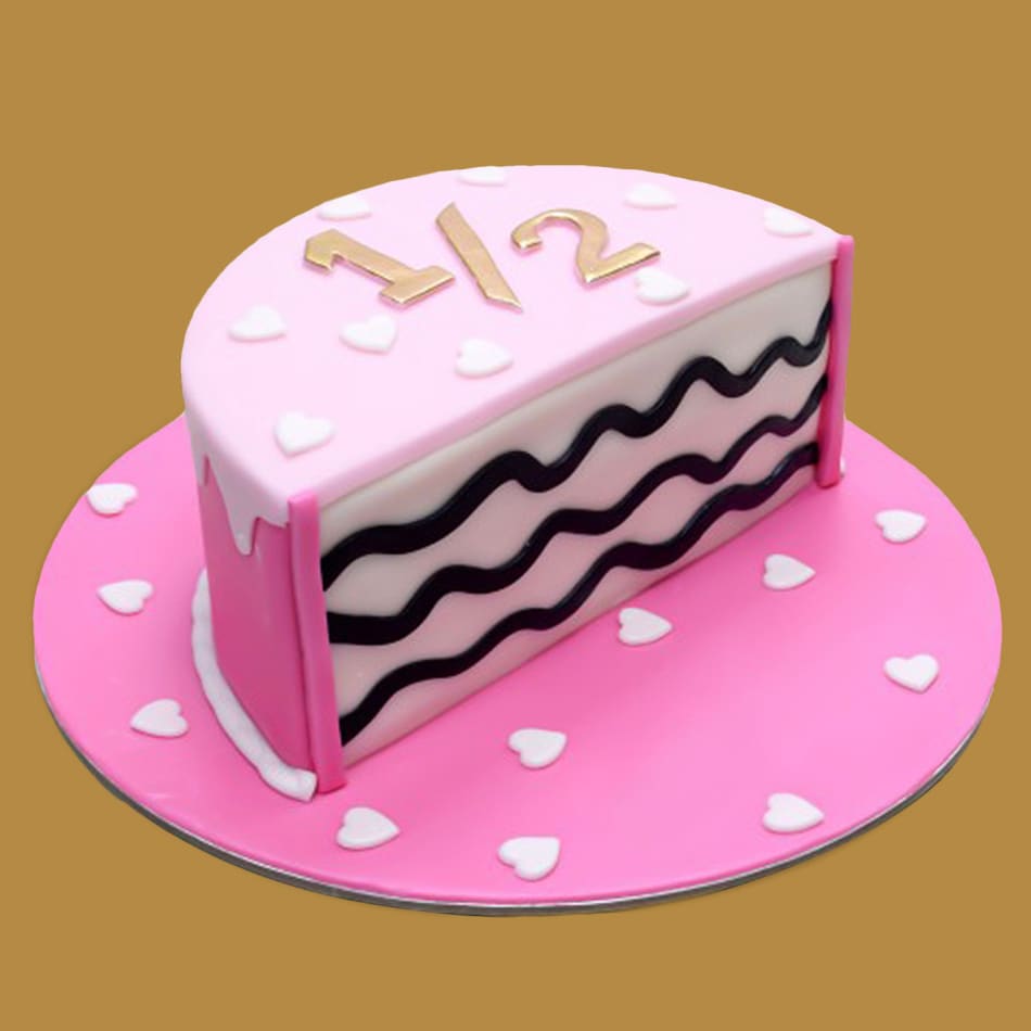 Half Year Birthday Celebration Cake with Name - Best Wishes Birthday Wishes  With Name
