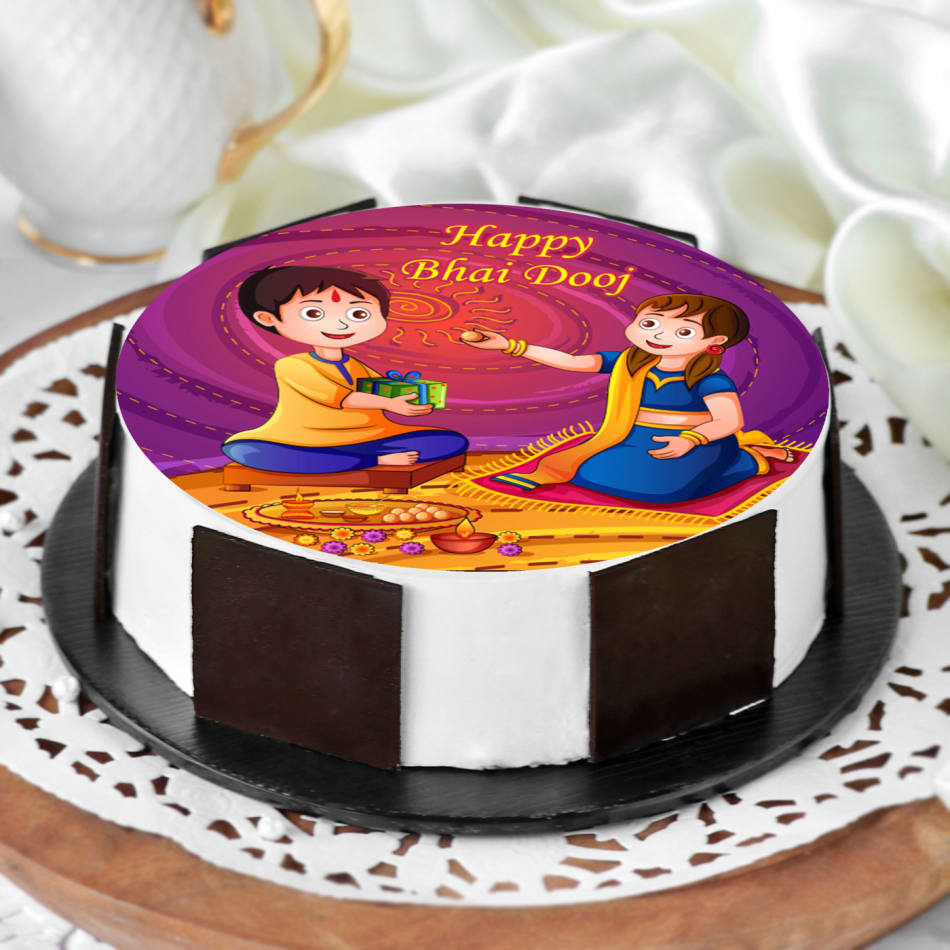 Order Bhai Dooj Butterscotch Cake Online, Price Rs.895 | FlowerAura