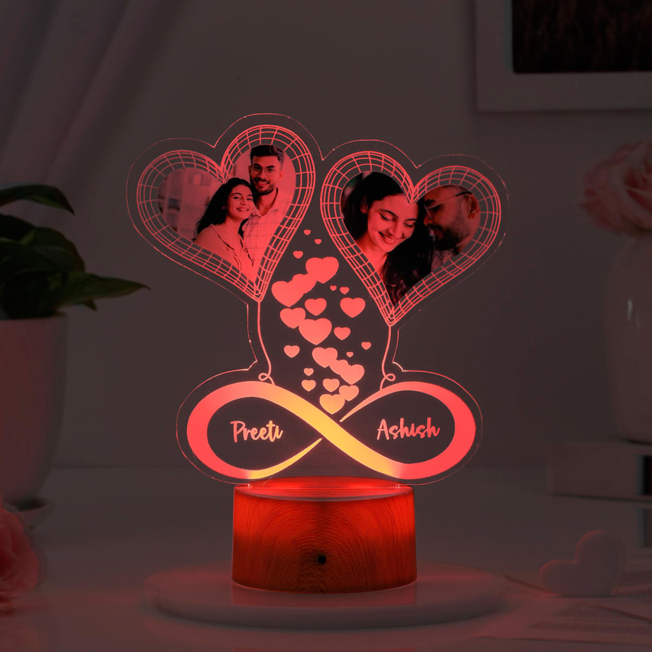 p hearts and balloons personalized led lamp 274003 m