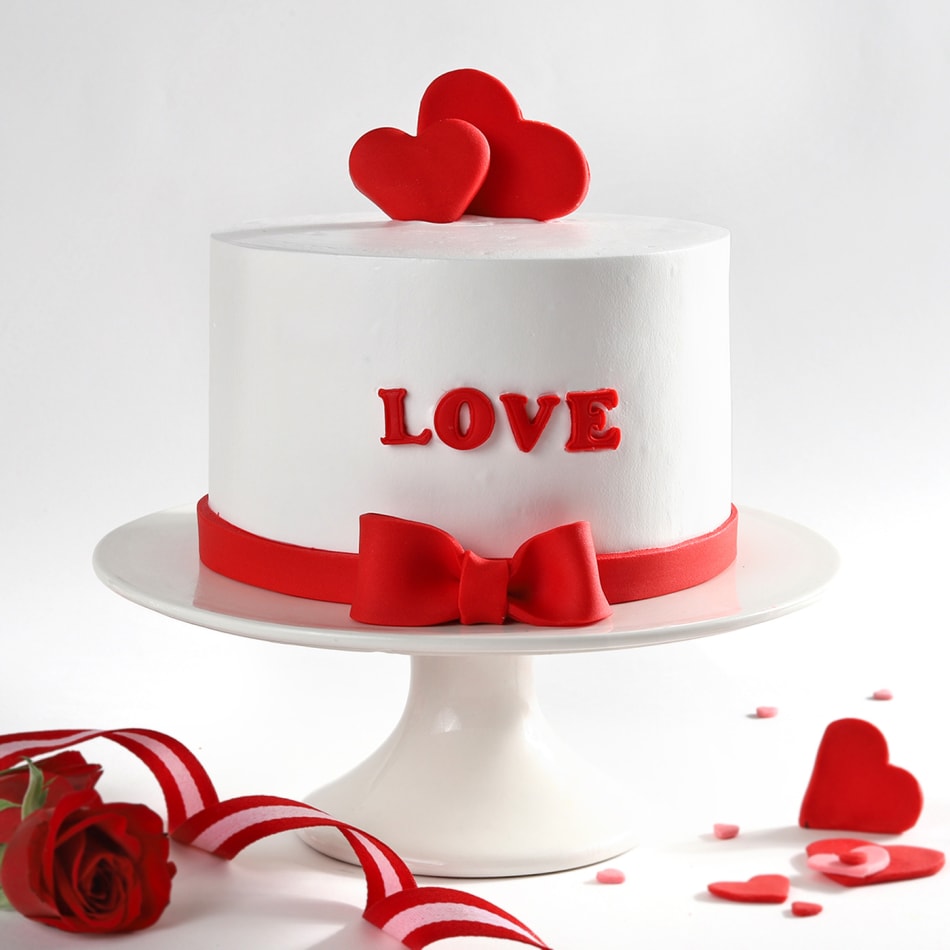 Hearts and Love Valentine Cake 1kg : Gift/Send Valentine's Day ...