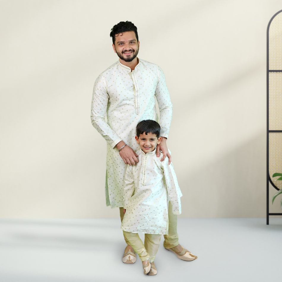 Shop Teen Boys Yellow Art Silk Kurta Set Party Wear Online at Best