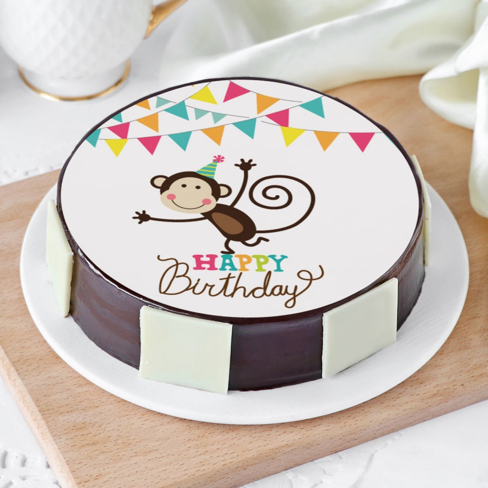Monkey Chimp Face Chocolate Birthday Cake - Sweet 2 Eat Baking