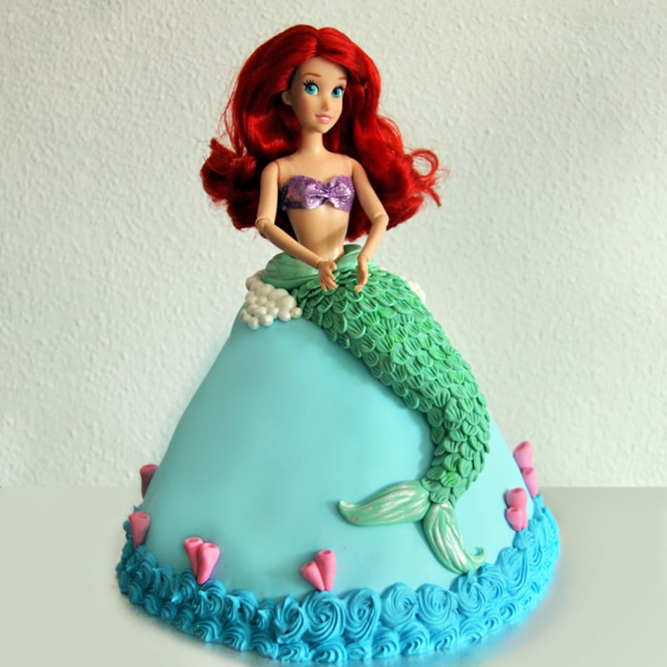 Cake Me To Paradise - Lovely Little Ariel Dolly cake in Chocolate sponge  with buttercream deco. Happy 7th Birthday Miss Ava! I know you are just  dying to play with your new