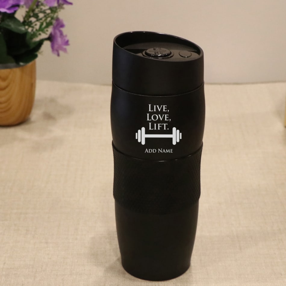 Live Love Lift Personalized Steel Travel Mug: Gift/Send Home and Living Gifts Online M11133091 |IGP.com