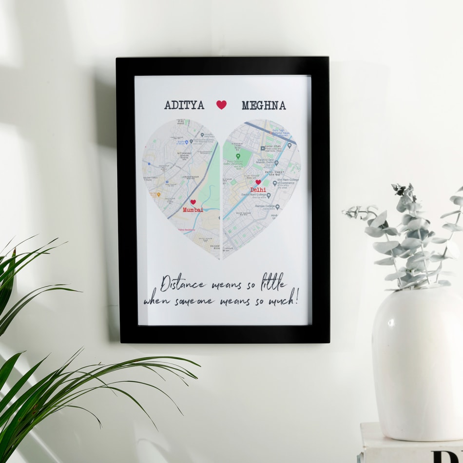 Long Distance Lovers Personalized Acrylic Frame