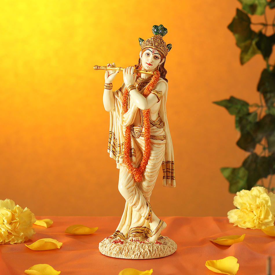 Lord Krishna Idol with Flute For Car Dashboard
