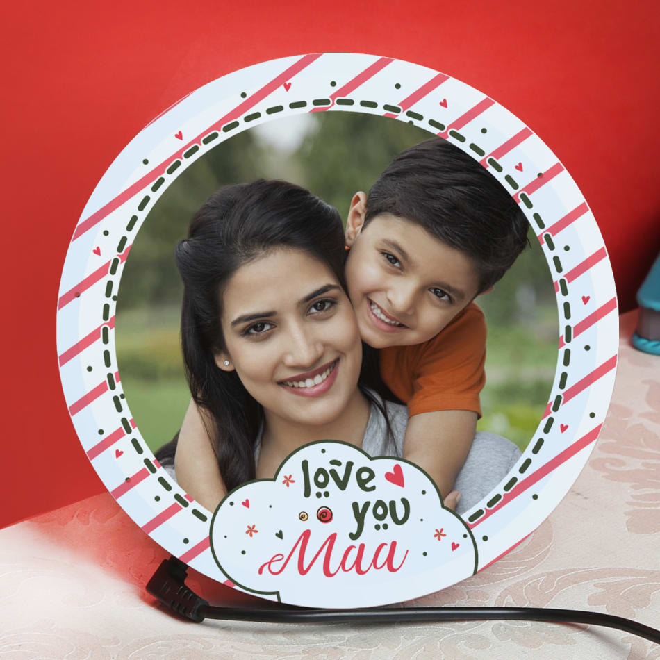 Love You Maa Personalized LED Photo Frame Big : Gift/Send Mother's ...