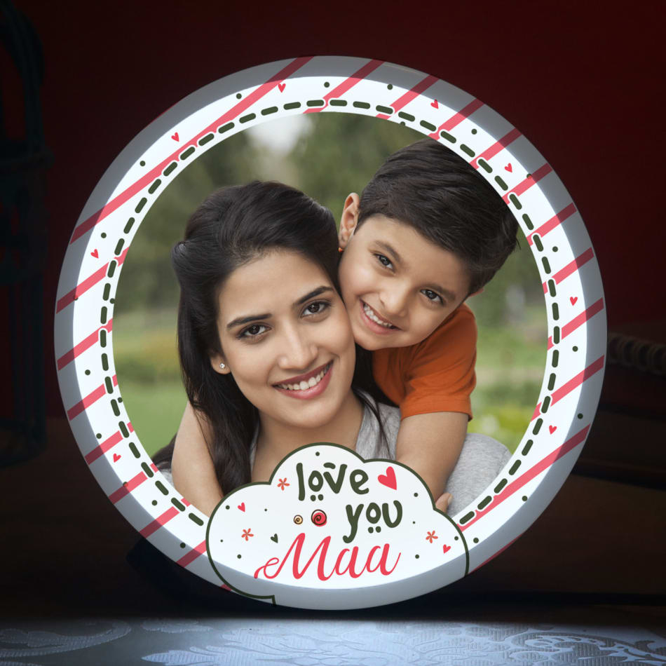 Love You Maa Personalized LED Photo Frame Big : Gift/Send Mother's ...