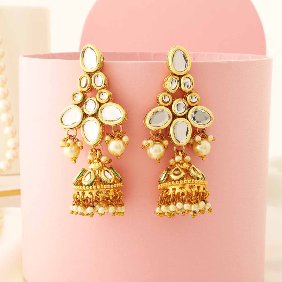 Antique Rajasthani Meenawork Handmade Earrings: Gift/Send UK Gifts Online  J11119519 |IGP.com