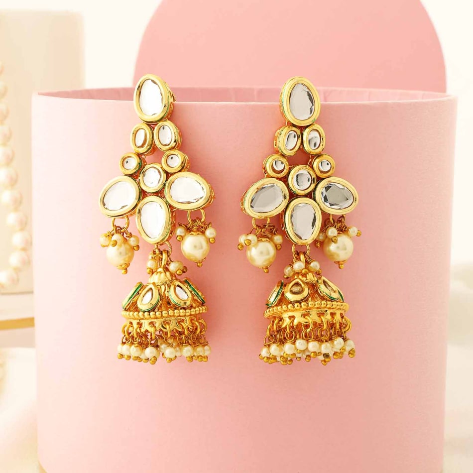 Kundan hot sale jhumkas online