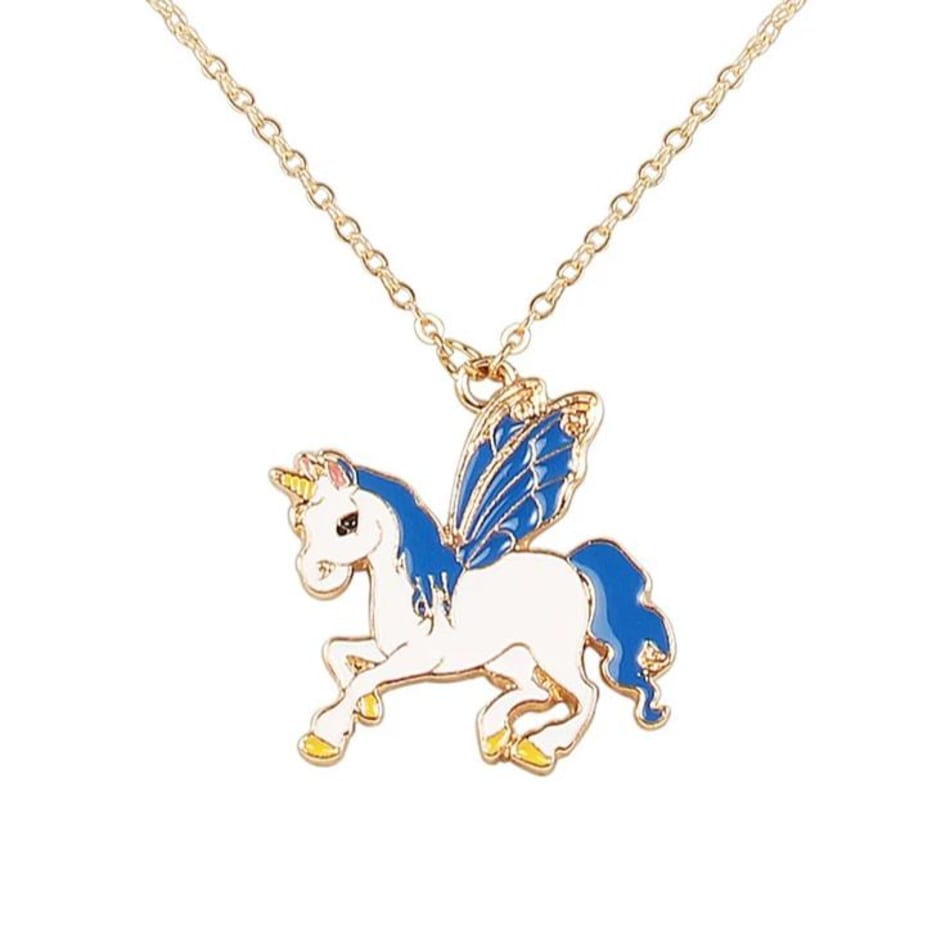Buy/Send Necklace Unicorn Charm Pendant Blue Online IGP