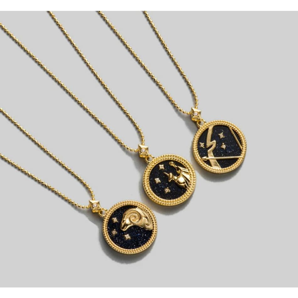Buy Yunivan 1pc Random Zodiac Necklaces 12 Constellation Pendant Necklace  Astrology Horoscope Old English Zodiac Sign Necklace Jewelry with Message  Card for Women Girls Jewelry (virgo) at Amazon.in