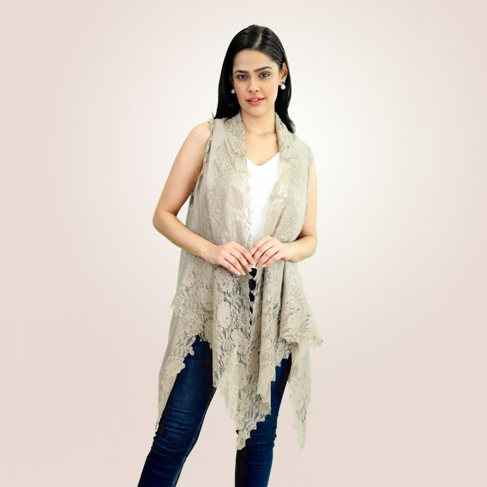 Buy/Send Neutral Nude Women's Pashmina Shrug Online IGP JVS1197891