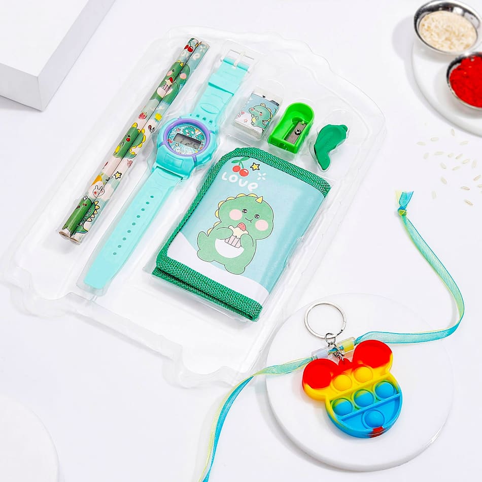 Buy/Send Perfect Stationery Rakhi Gift Set For Little Siblings
