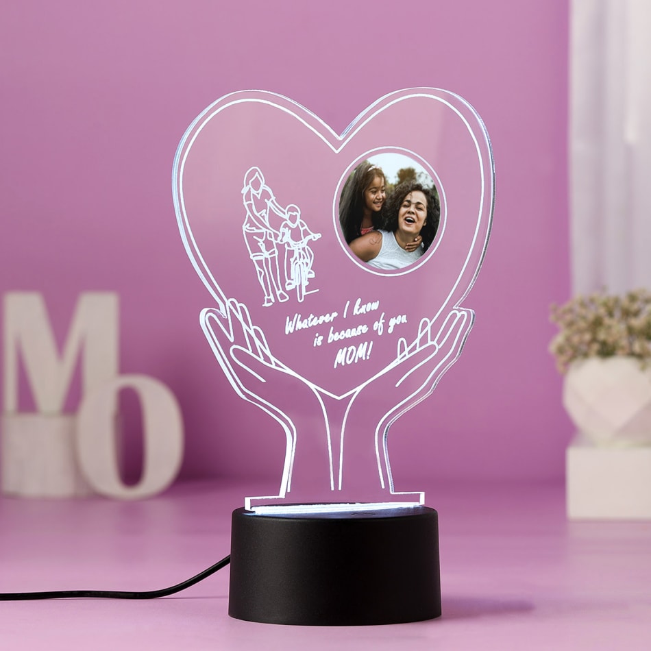 Buy Send Personalized Because Of You Mom LED Lamp Online IGP