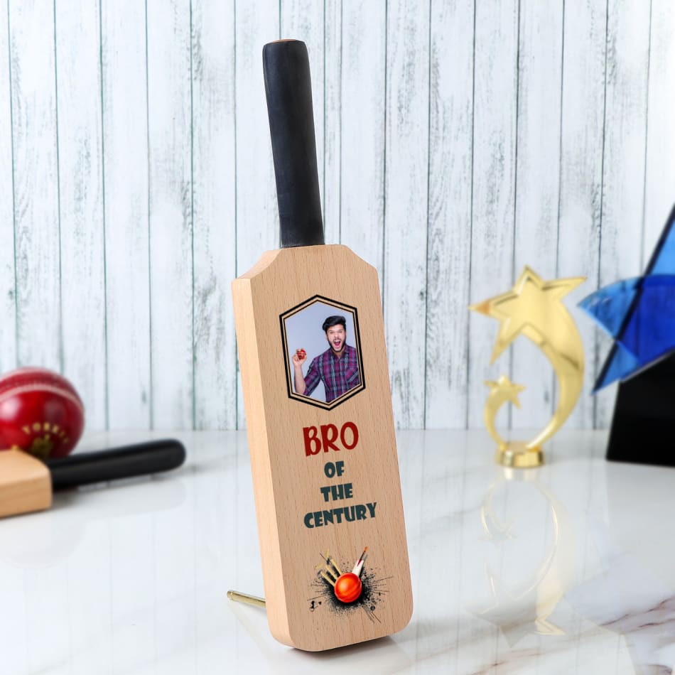 p personalized cricket bat photo stand for brother 143192 m