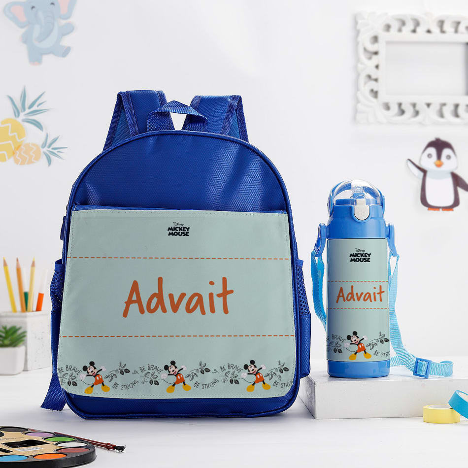 Buy Send Personalized Mickey Mouse Backpack And Bottle Combo Online IGP JVS1240550