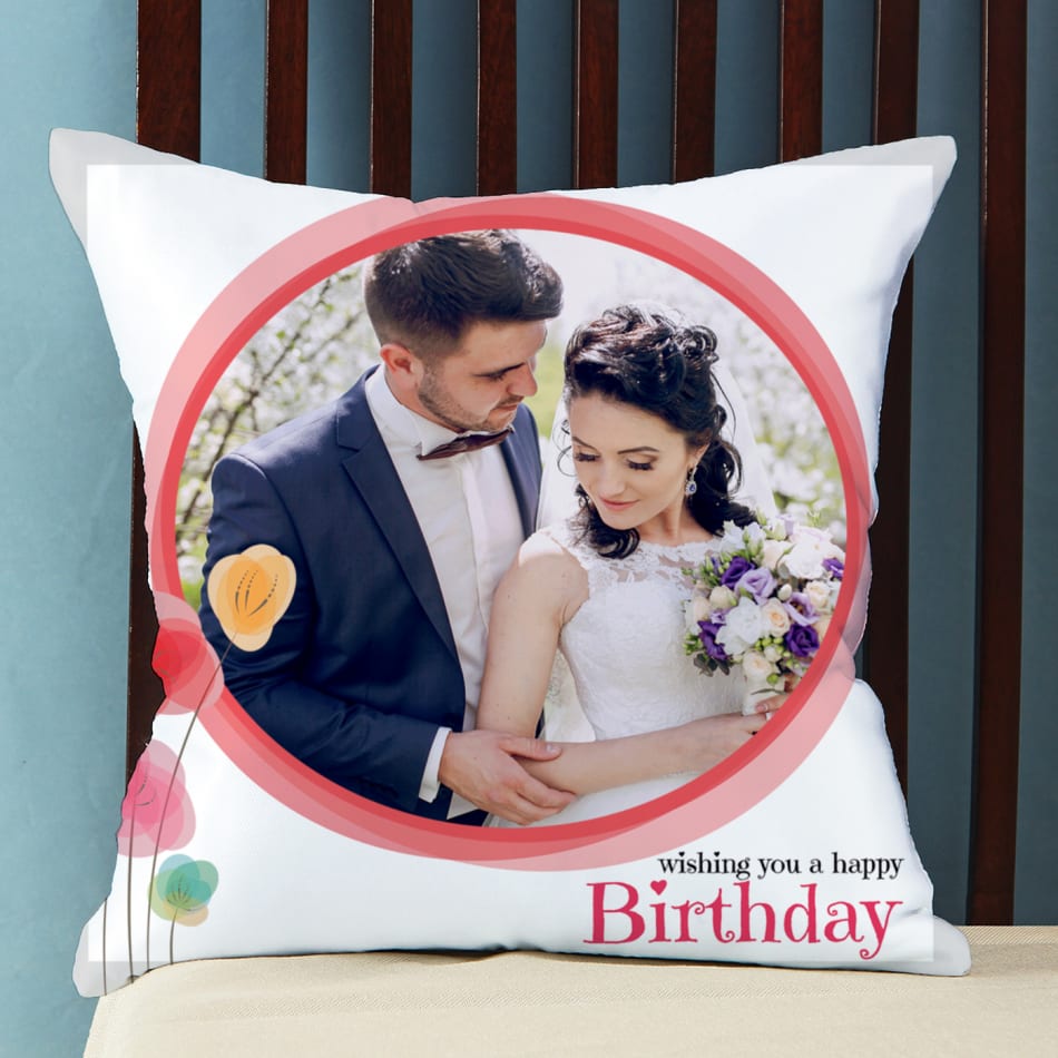 Personalized Birth Month Flower Pillow, Happy Birthday Pillow, Pillow